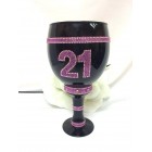 21st Birthday or Anniversary Wine Glass